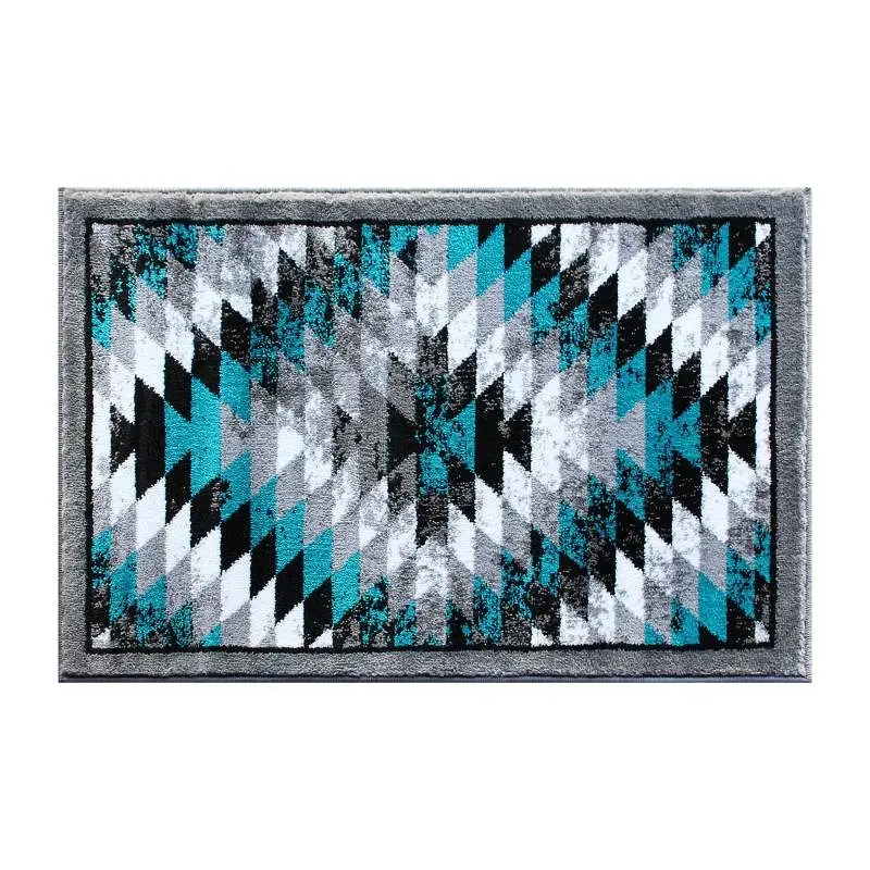 Flash Furniture Teagan Gatherion Southwestern 2' x 3' Turquoise Area Rug - Olefin Rug Jute Backing - Living Room...