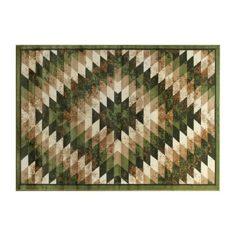 Flash Furniture Teagan Gatherion Southwestern 4' x 5' Green Area Rug - Olefin Rug Jute Backing - Entryway, Livin...