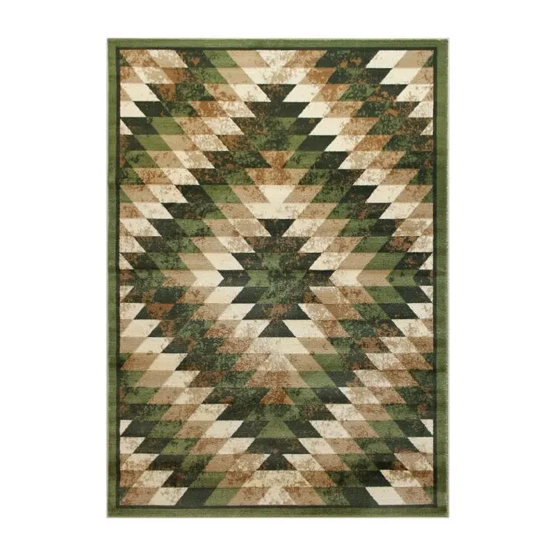 Flash Furniture Teagan Gatherion Southwestern 6' x 9' Green Area Rug - Olefin Rug Jute Backing - Entryway, Livin...