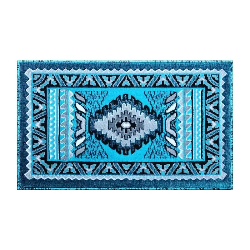 Flash Furniture Ventana Gatherion Southwest 2x3 Turquoise Area Rug - Olefin Rug Jute Backing - Hallway, Bedroom, Living Ro...