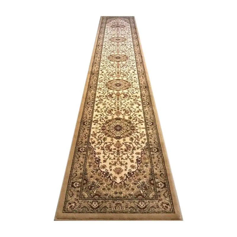Flash Narrow Furniture Mersin Gatherion Persian Style 3' x 20' Ivory Area Rug - Olefin Rug Jute Backing - Hallwa...