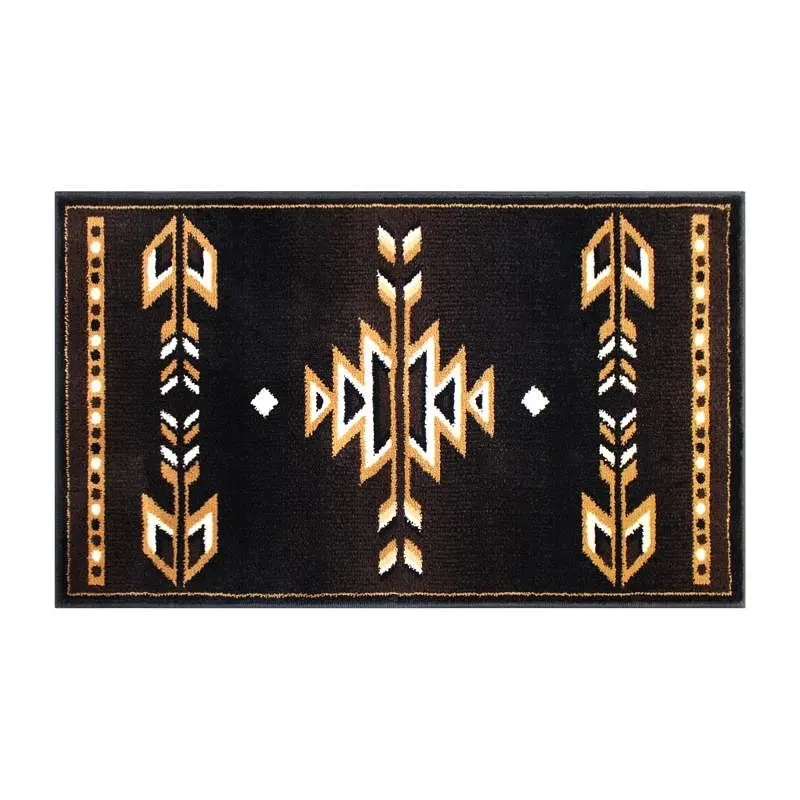 Flash Neon Furniture Amado Gatherion Southwestern 2' x 3' Beige Area Rug - Olefin Accent Rug Jute Backing - Livi...