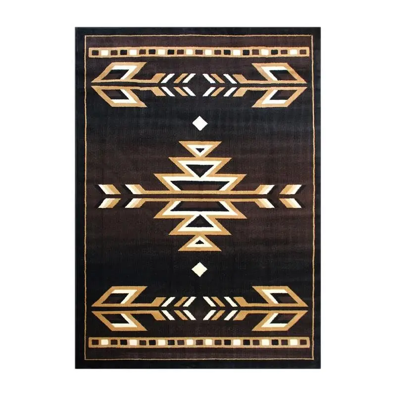 Flash Pro-Series Furniture Amado Gatherion Southwestern 8' x 10' Brown Area Rug - Olefin Accent Rug Jute Backing...