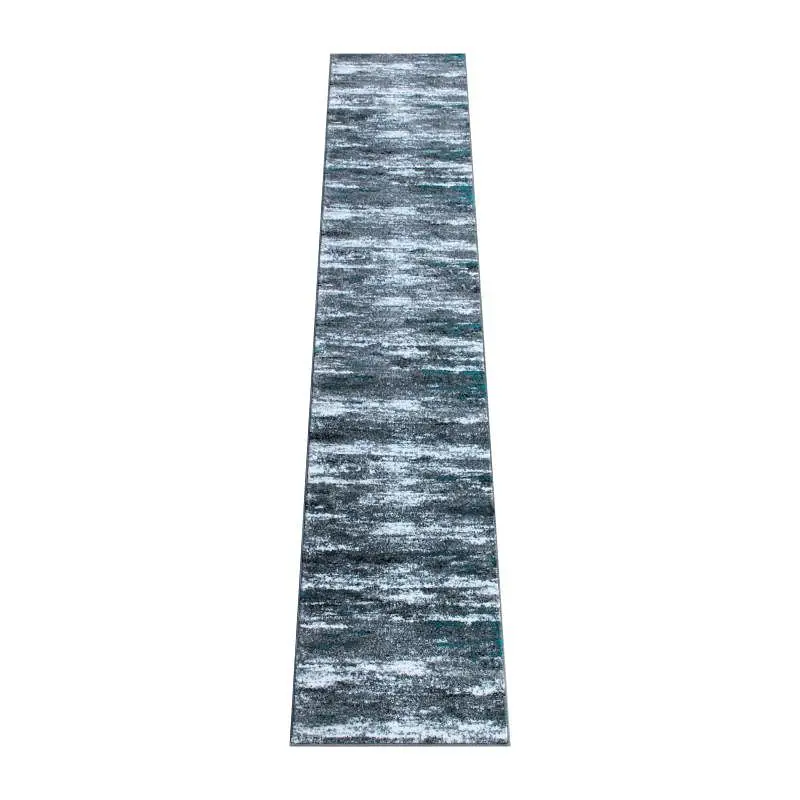 Flash Rugged Furniture Marian Gatherion 2' x 11' Distressed Turquoise Olefin Area Rug Jute Backing Entryway, Liv...