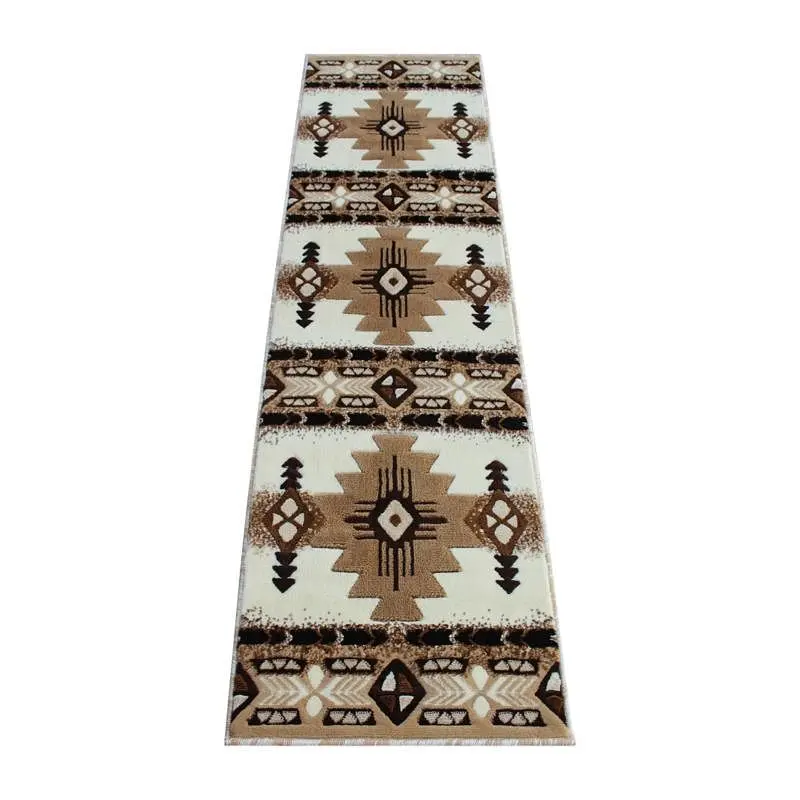 Flash Scratch-Resistant Furniture Mohave Gatherion 2' x 7' Ivory Traditional Southwestern Style Area Rug - Olefi...