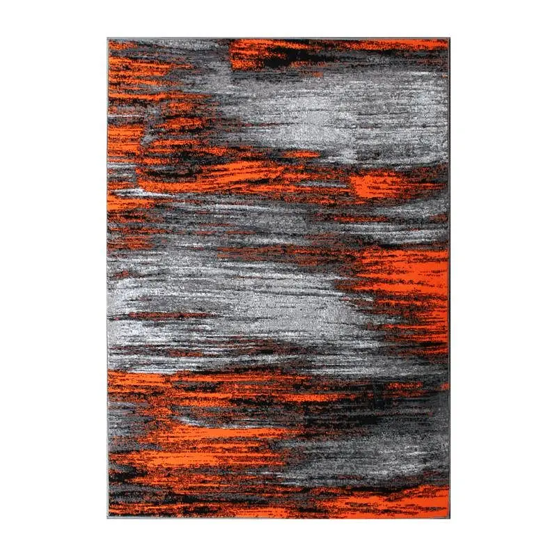 Flash Sleek Furniture Rylan Gatherion 8' x 10' Orange Scraped Design Area Rug - Olefin Rug Jute Backing - Living...