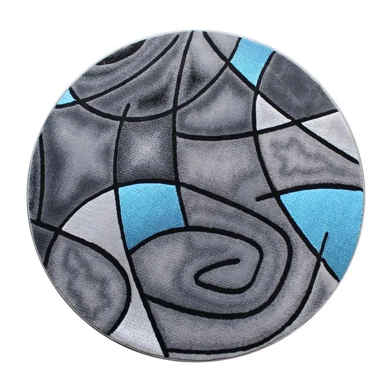 Flash Universal Furniture Jubilee Gatherion 7' x 7' Round Cherry Red Abstract Area Rug - Olefin Rug Jute Backing...