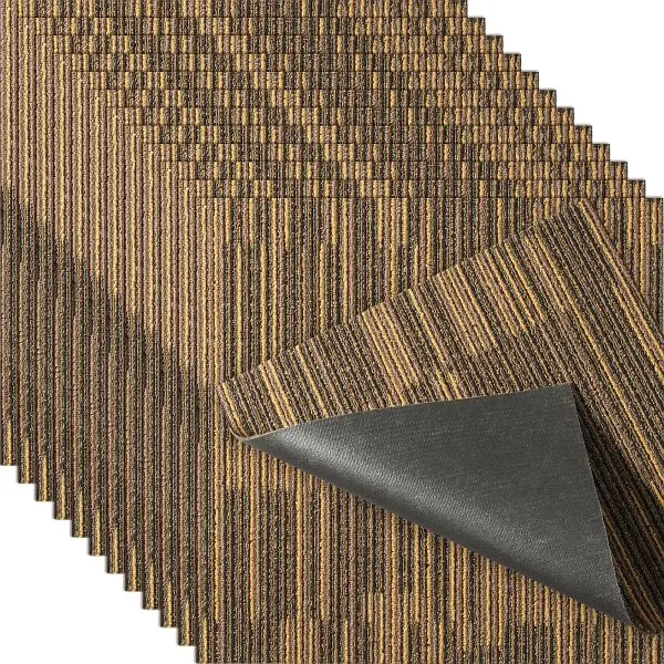 VEVOR Carpet Tiles Reusable, 20"x 20"Carpet Squares Padding Attached, Soft Padded Carpet Tiles, 12 Tiles, KCXFKD...