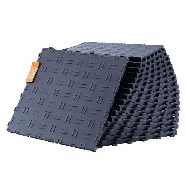 VEVOR Garage Tiles Interlocking, 12 x 12 x 0.53"50, Non-Slip Double-Sided Texture Garage Flooring Tiles, Graphite Gun...