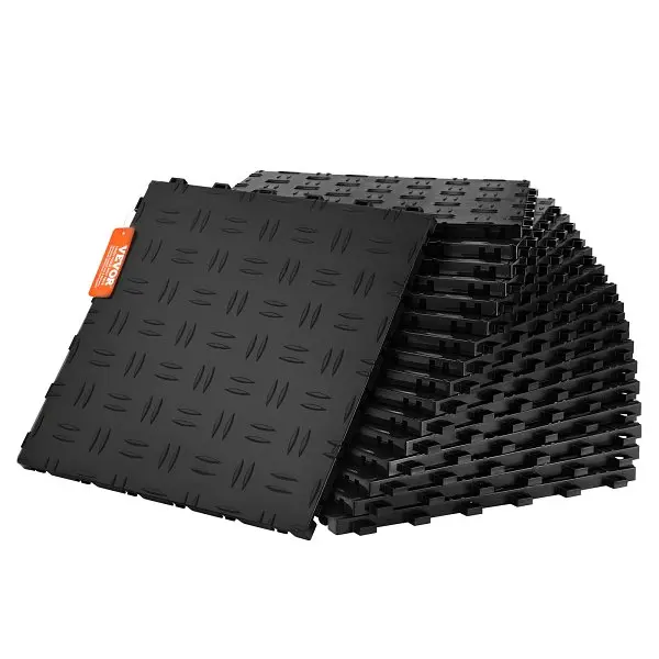 VEVOR Grip Garage Tiles Interlocking, 12 x 12 x 0.53 inch 50 Assortment Garage Floor Covering Tiles, CKDDHSJ501212XQF0V0