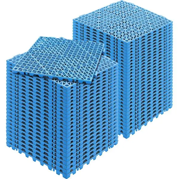 VEVOR Industrial-Strength Interlocking Tile Blue, 55 Pieces, HZXSJDD1212YP3ROIV0