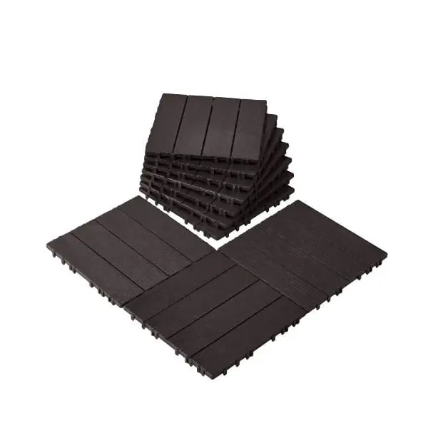 VEVOR Interlocking Deck Tiles 10 Box 12"x12" Waterproof Porch Dark Espresso, HDDBSL4TBTSZNBR2SV0
