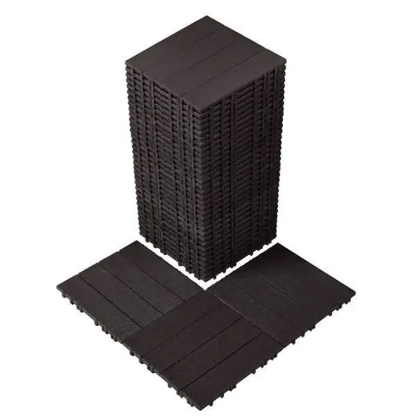 VEVOR Interlocking Deck Tiles 36 Pack 12"x12" Waterproof Porch Dark Brown, HDDBSL4TBTSZO4PBXV0