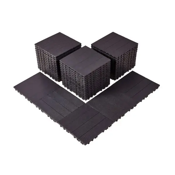 VEVOR Interlocking Deck Tiles 54 Pack 12"x12" Waterproof Porch Dark Bronze, HDDBSL4TBTSZUY2L8V0