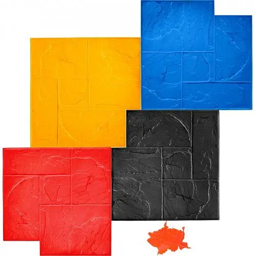 VEVOR Serrated 4 Pieces Concrete Texturing Skin Concrete Stamps Mats Set 24" x 24" Cement, DPMJ-2424-CF-4ZZ1V0
