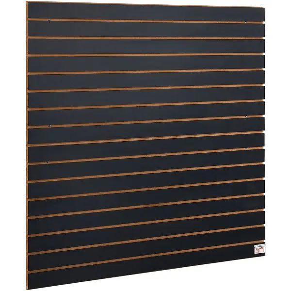 VEVOR Slatwall Panels, 4 ft x 2 ft Jet Black Garage Wall Panels 24"H x 48"L, 2 Panels, BTQBXWBF16SQI3KB9V0