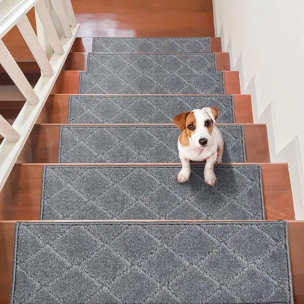 VEVOR Stair Treads, Stairs Carpet Non Slip 9" x 28", Gray, LTFHDCSTPE289U9FMV0