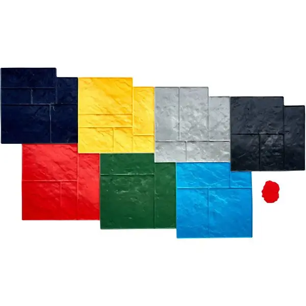VEVOR Top-Quality Concrete Stamps Mat 24 7 Quantity Texturing Skin Polyurethane Texture Molds, DPMJCSFX7PCS55GGOV0