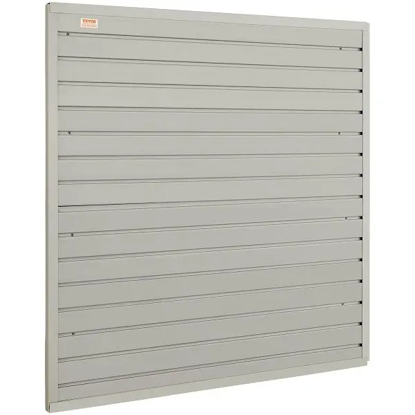 VEVOR Water-Resistant Slatwall Panels, 4 ft x 1 ft Gray Garage Wall Panels 12"H x 48"L, 4 Panels, BTQBPVCF16SQTX...