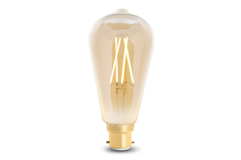 4lite WiZ Connected ST64 Amber Ivory WiFi LED Smart Bulb B22 Bayonet Cap