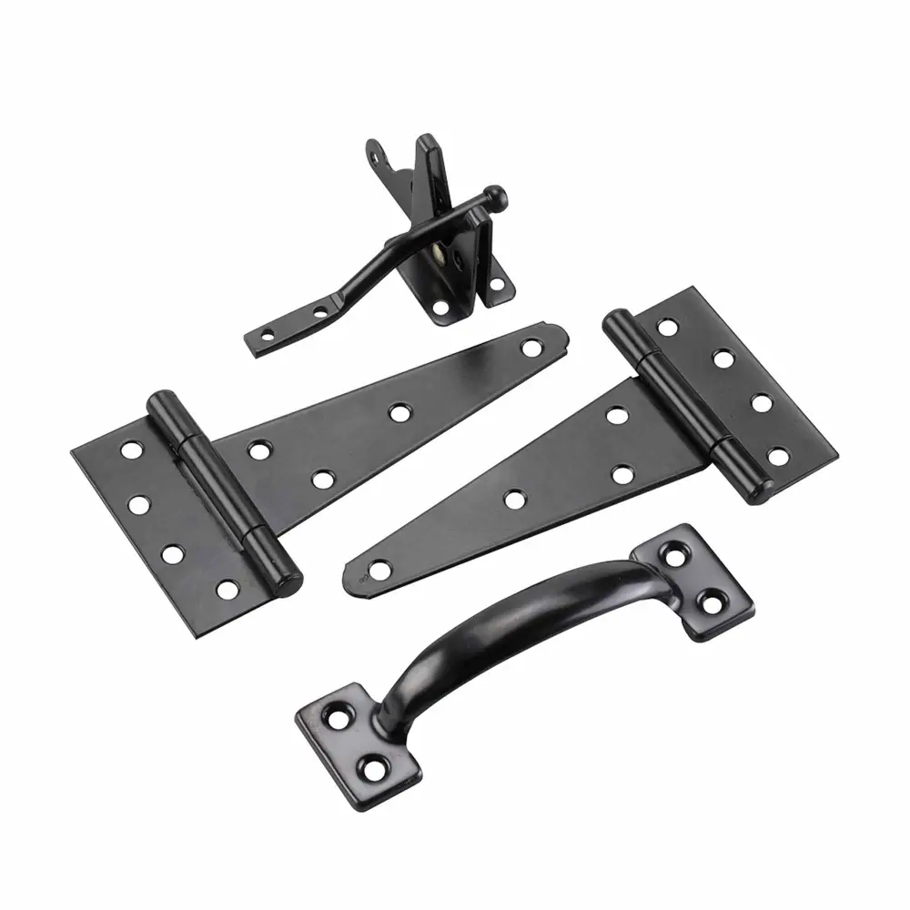 Gate Hardware Kit, Low-sheen Black Black Powder Coat