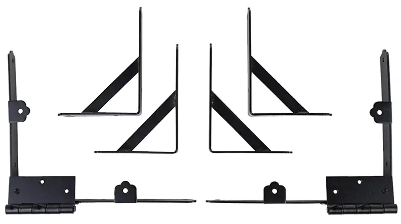 Nuvo Iron GCBHK01 Gate Corner Brace and Hinge Kit, Galvanized Hardened, Black, Powder-Coated, 8-Piece, : 72 W Gate
