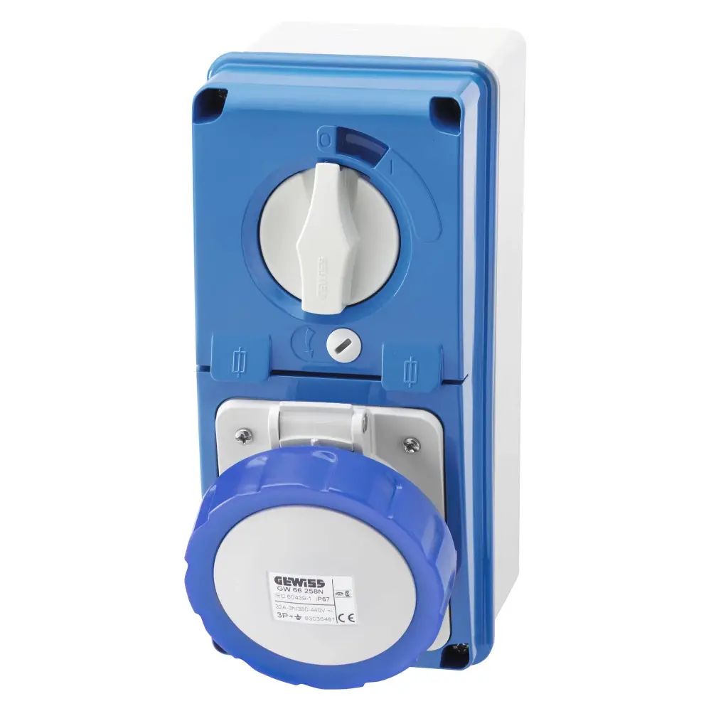 Gewiss-Gw66204n-output (2p t (ip67, 6h, 230 v; 50/60 hz), Navy