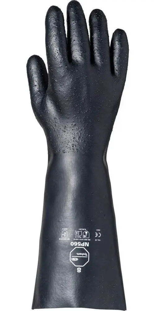 Dupont NP5600BK080144KL Tychem Knit Lined Gloves, Neoprene
