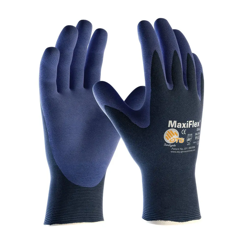 Elite MaxiFlex 34-274 Ultra Light Weight Nitrile Coated Grip Glove Size Small 12 Pair