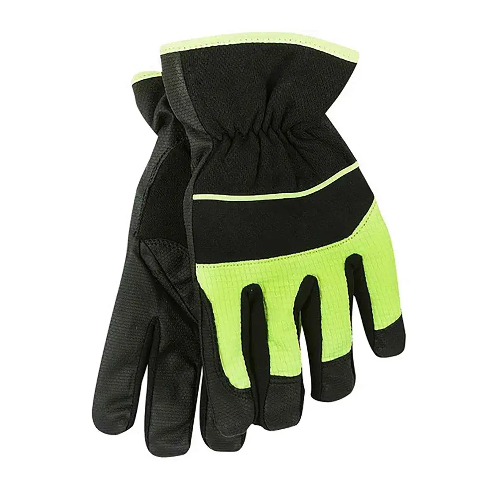 High Visibility Lined All-Purpose Work Gloves, X-Large (Black and Fluorescent Sunshine