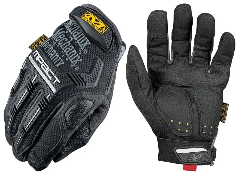 Mechanix Wear M-Pact Series MPT-58-011 Work Gloves, Men's, XL, 11 L, Reinforced Thumb, Hook-and-Loop Cuff, Black/Gray