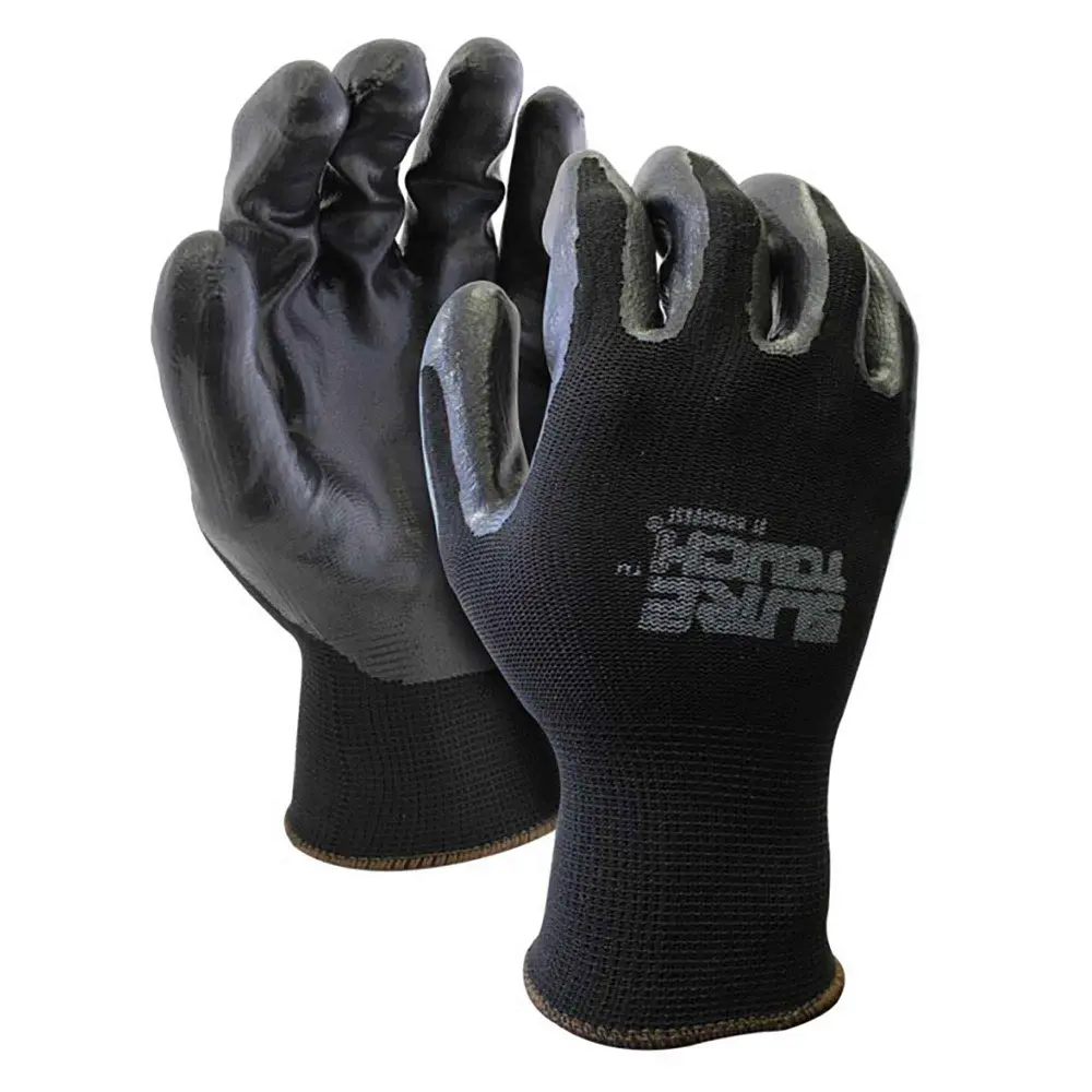 Polyester Knit Gloves Nitrile Coated Palms, Large