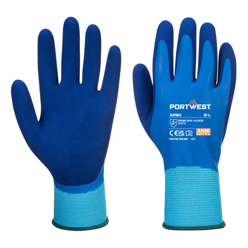 Portwest Waterproof Builders Gloves - (Pack 12 Pairs)