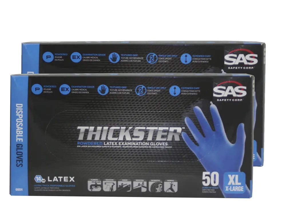 SAS Thickster Embossed Safety Latex Gloves (2 Boxes)