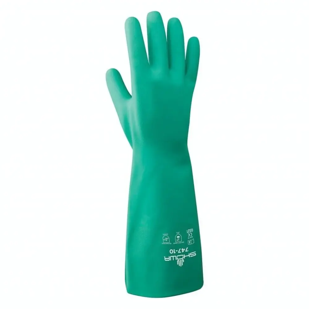 Showa 19" Chemical Resistant Gloves, Nitrile, 10, 1 PR, BIG