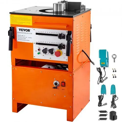 VEVOR Recyclable Hydraulic Rebar Bender 1700 Wattage Electric Rebar Bender and Cutter, 1"/25mm Max Rebar Diameter, TS...