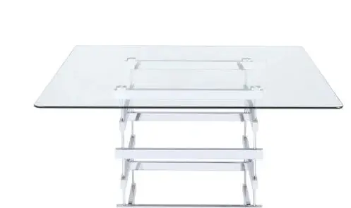 Nadie - Clear Glass Top Counter Height Table - Chromium