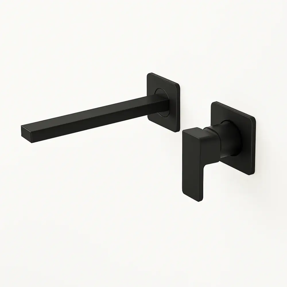 Profili Wall Mounted Basin Mixer - Matt Charcoal