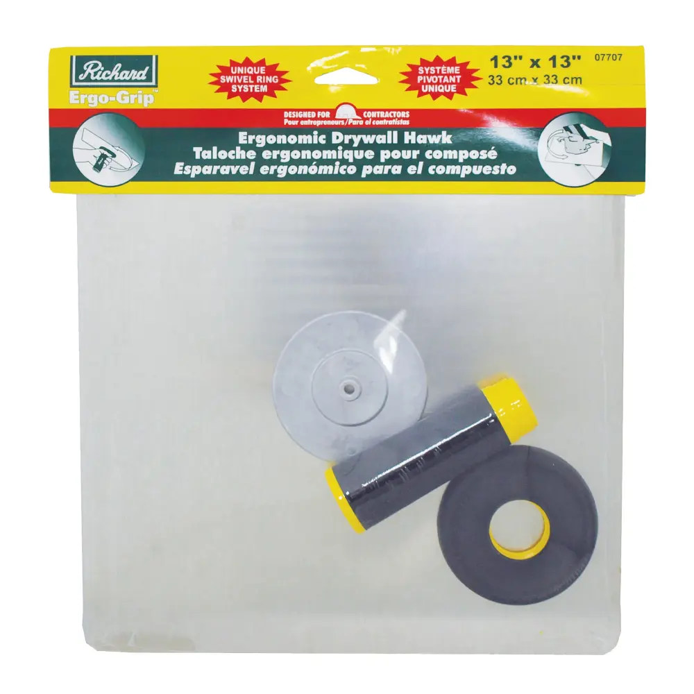Toggle Bolt 13" X 13'' Ergo-Grip Drywall Hawk + Pivot Ring