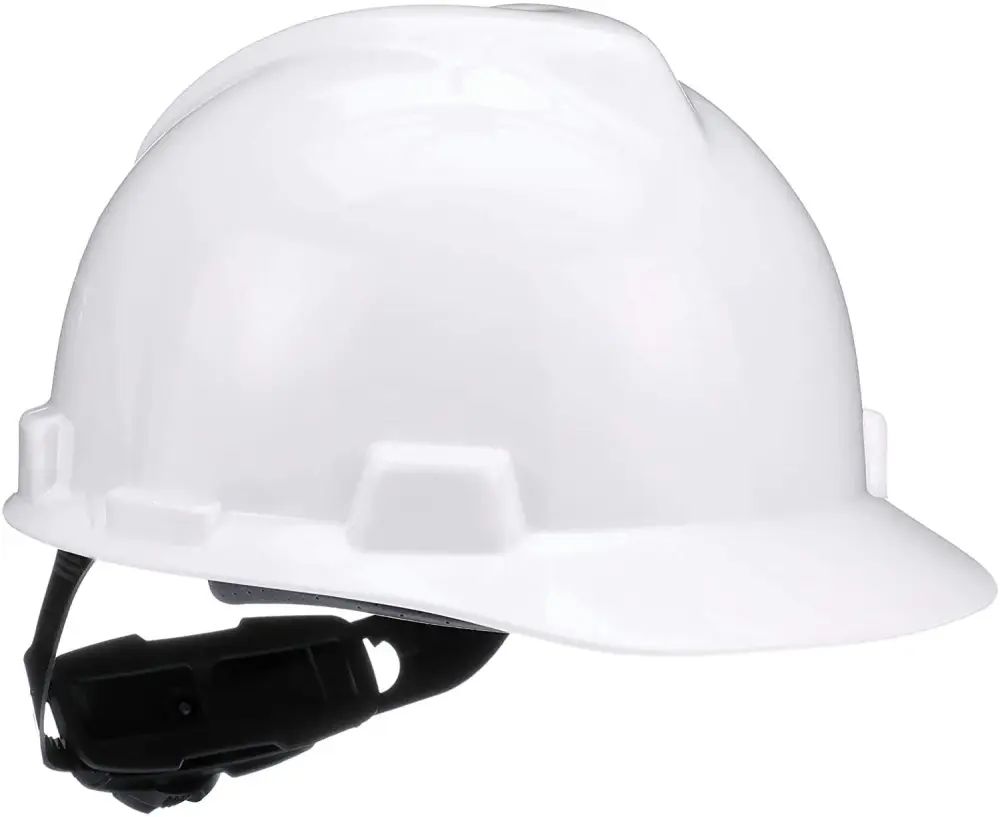 MSA 475358 V-Gard Cap Style Safety Hard Hat Fas-Trac III Ratchet Suspension | Polyethylene Shell, Superior Impact Protecti...