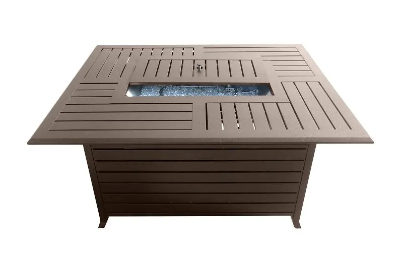 AZ Patio Heaters Outdoor Aluminum Rectangular Fire Pit Dead Blow Hammered Bronze, FS-1010-T-12