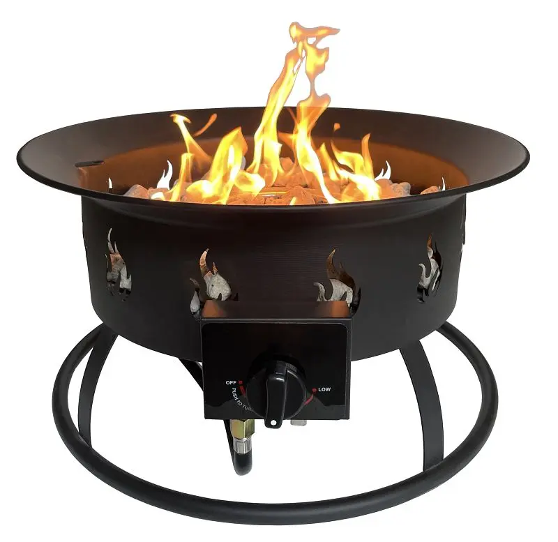 AZ Patio Heaters Round Travel-friendly Camp Fire Pit Midnight Black, AFP-CMP-RND