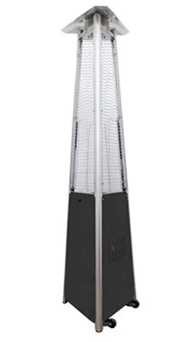 AZ Sustainable Patio Heaters Commercial Glass Tube Patio Heater Framing Hammered Silver, HLDS01-CGTCB AZ Patio Heaters