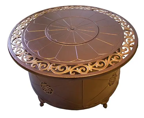 AZ Top-Tier Patio Heaters Outdoor Round AL Propane Fire Pit Scroll Design, F-1201-FPT AZ Patio Heaters