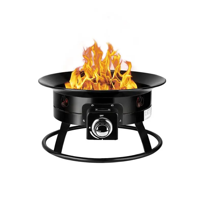 Camplux Hi-Vis Firebowl 19" Outdoor Travel-friendly Propane Gas Fire Pit Carring Kit, Manual Ignition, FP19MB