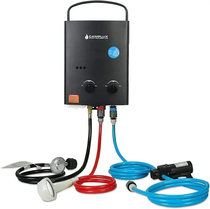 Camplux Reliable 5L Outdoor Travel-friendly Tankless Water Heater, 1.32 GPM, Black, AY132B