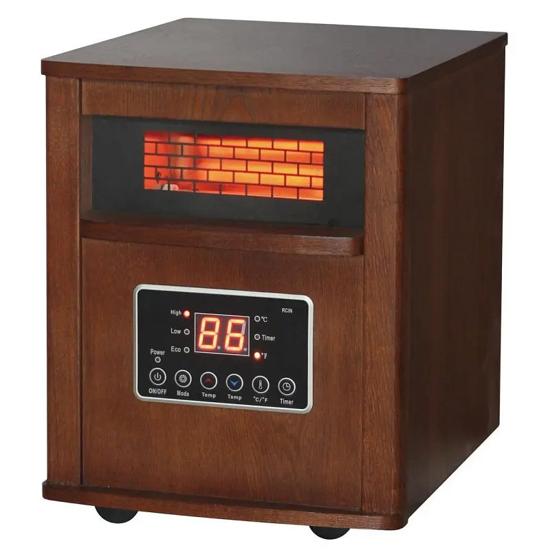 Ease Glow Infrared Travel-friendly Electric Heater Remote, Chestnut, 5120 BTU, 1000 sq-ft, QEH1410 Comfort Glow