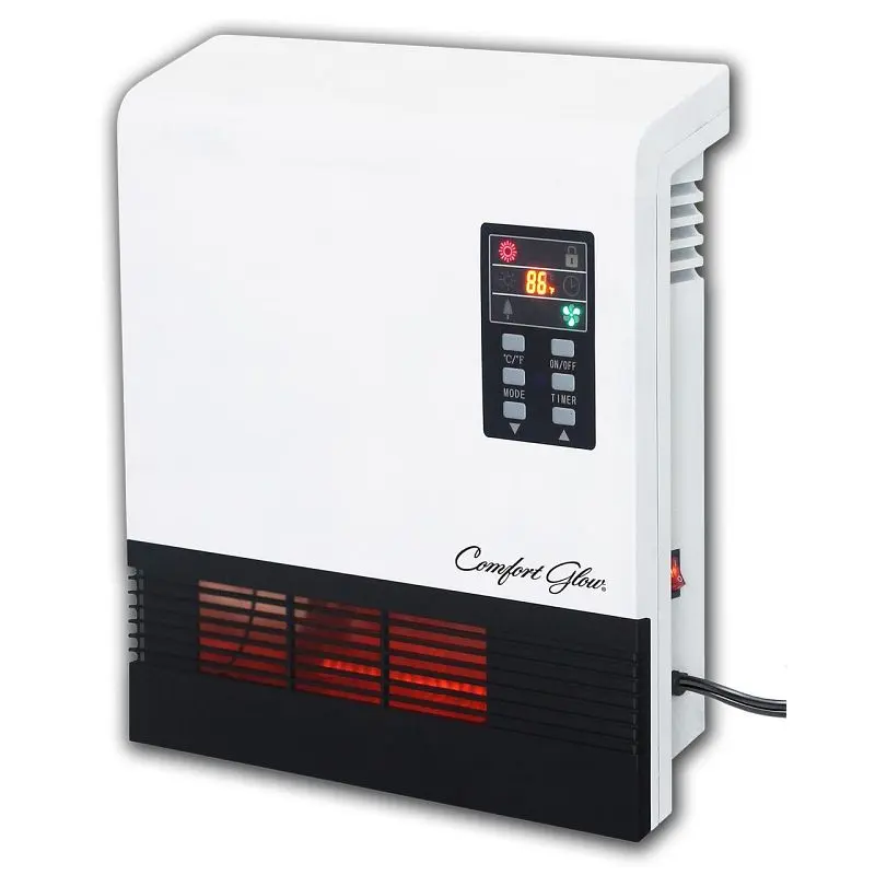 Ease Grip Glow Infrared Quartz Electric Wall Heater Remote, 5120 BTU, 1500 W, 1000 sq ft, QWH2100 Comfort Glow
