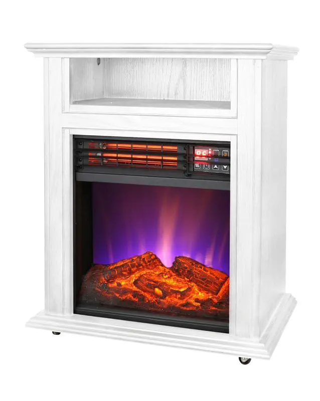 Ease Hardened Glow Mobile Electric Fireplace Remote, French Walnut, 5120 BTU, 1000 sq-ft, 1500 W, QF4562R Comfort Glow