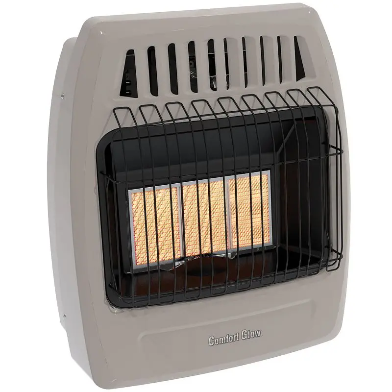 Ease Versatile Glow 3-Plaque Infrared Gas Wall Heater, 18,000 BTU, 800 sq-ft, Dual Fuel, LP/Natural Gas, KWD326 Comfort Glow